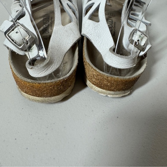 Birkenstock Rare White Cutout Leather Sandals  Comfort Summer Shoes Size 41 - Picture 10 of 15